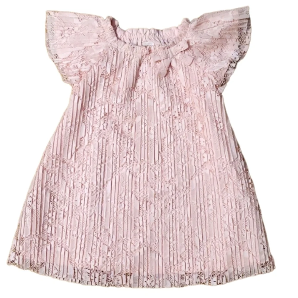 Just One You Carter's‎ Girls Pink Pleated Lace Dress Size 12M